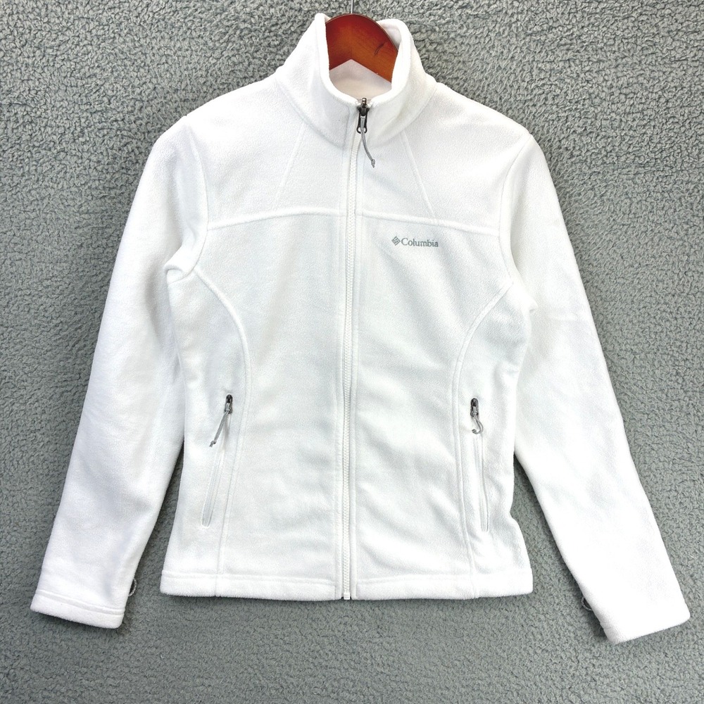 Columbia Benton Springs Fleece Jacket Womens XS White Full Zip Warm Gorpcore